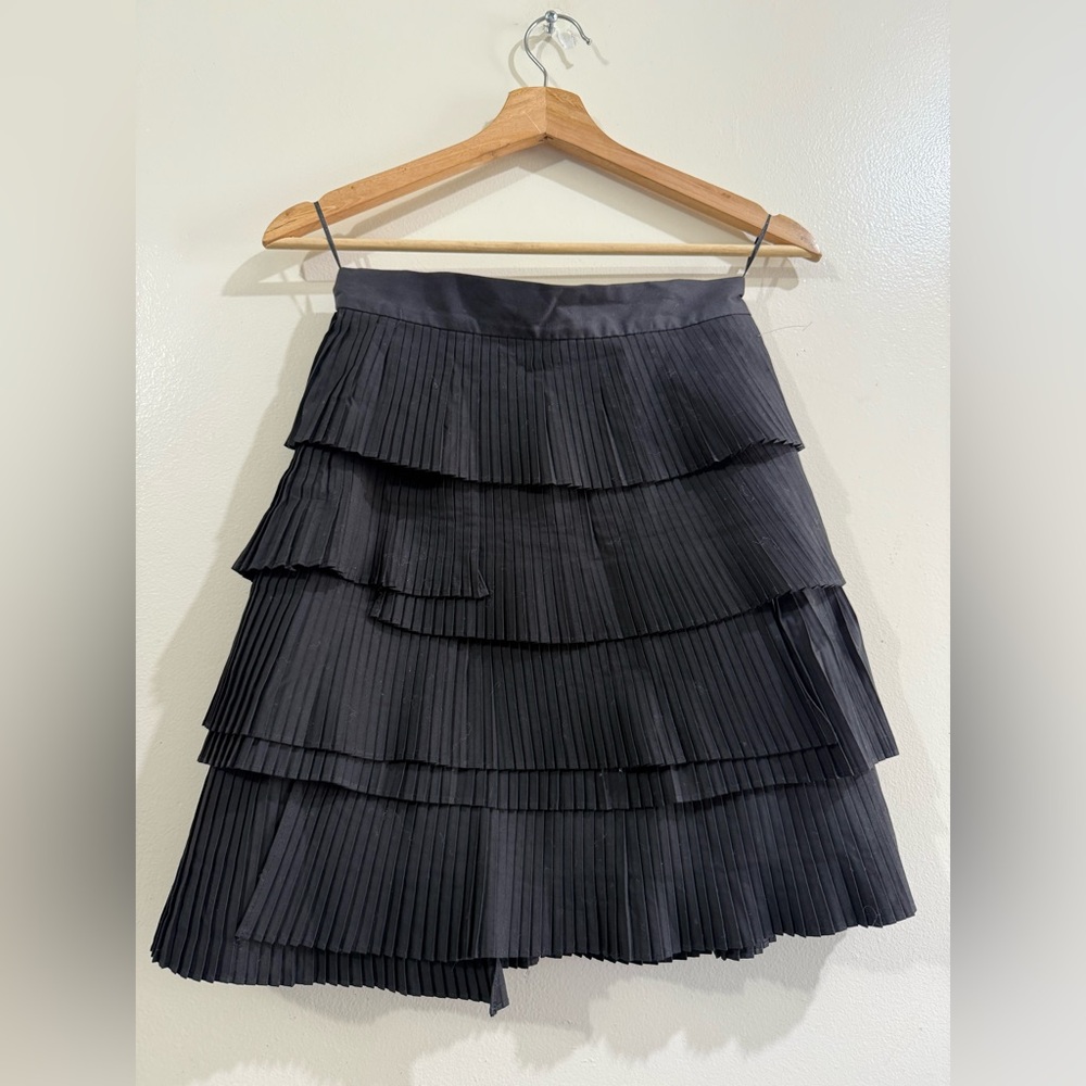 C/MEO Collective Black Tiered Pleated A-Line Skirt
